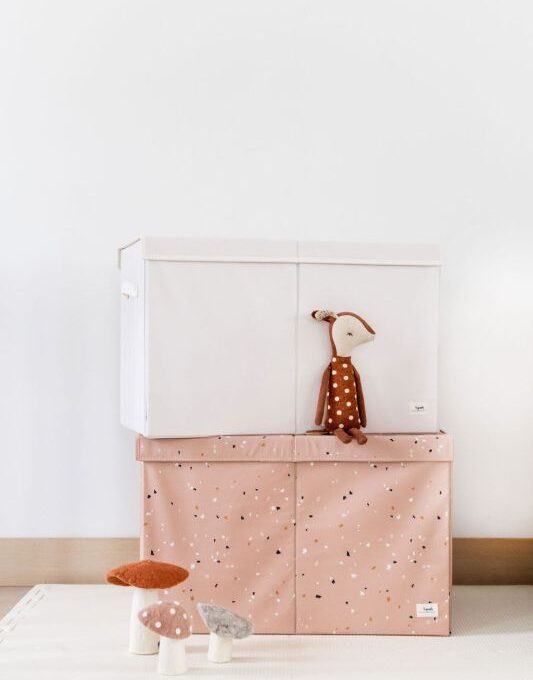 Καλάθι Παιχνιδιών με καπάκι αναδιπλούμενο από ανακυκλωμένο ύφασμα cream