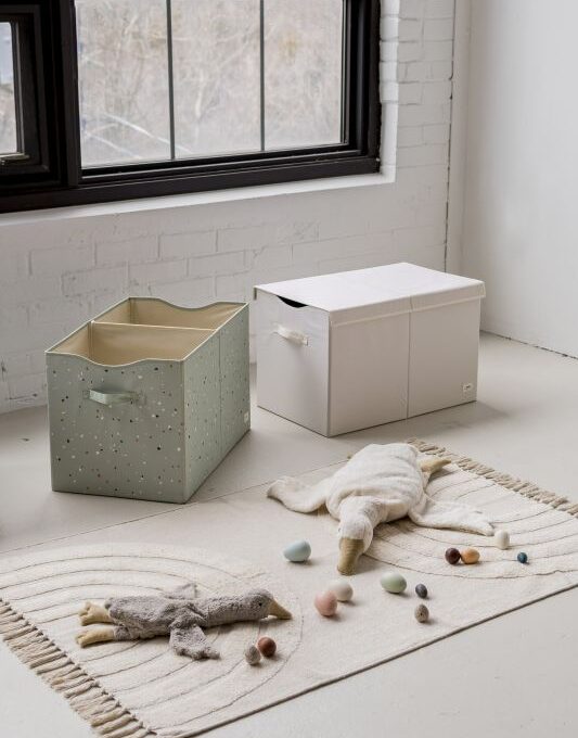 Καλάθι Παιχνιδιών με καπάκι αναδιπλούμενο από ανακυκλωμένο ύφασμα cream