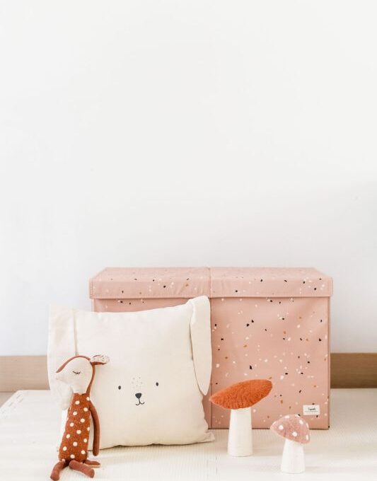 Καλάθι Παιχνιδιών με καπάκι αναδιπλούμενο από ανακυκλωμένο ύφασμα terrazzo clay