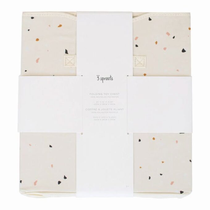 Καλάθι Παιχνιδιών με καπάκι αναδιπλούμενο από ανακυκλωμένο ύφασμα terrazzo cream