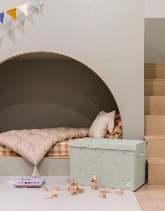 Καλάθι Παιχνιδιών με καπάκι αναδιπλούμενο από ανακυκλωμένο ύφασμα terrazzo green