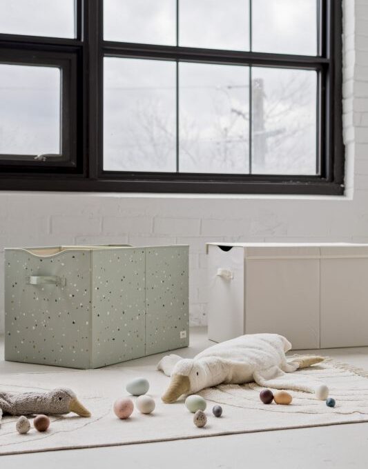 Καλάθι Παιχνιδιών με καπάκι αναδιπλούμενο από ανακυκλωμένο ύφασμα terrazzo green