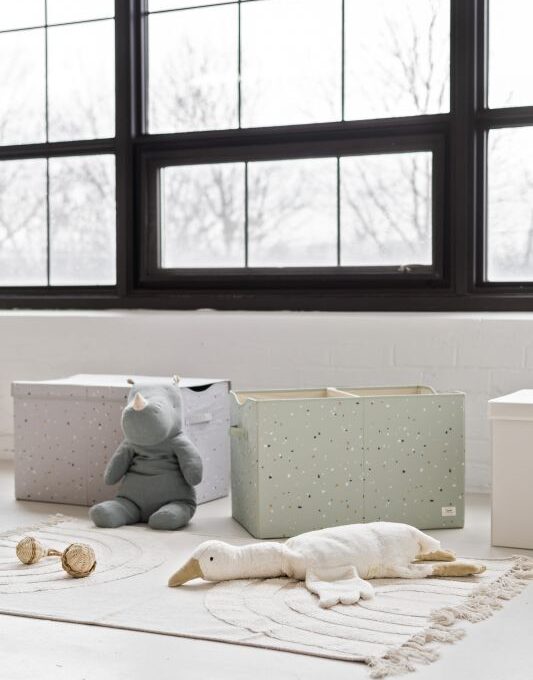 Καλάθι Παιχνιδιών με καπάκι αναδιπλούμενο από ανακυκλωμένο ύφασμα terrazzo gray