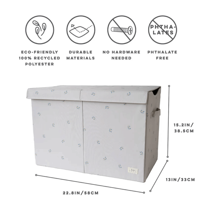 Καλάθι Παιχνιδιών με καπάκι αναδιπλούμενο από ανακυκλωμένο ύφασμα blueberry taupe