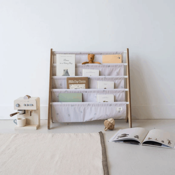 Βιβλιοθήκη από ανακυκλωμένο ύφασμα blueberry taupe