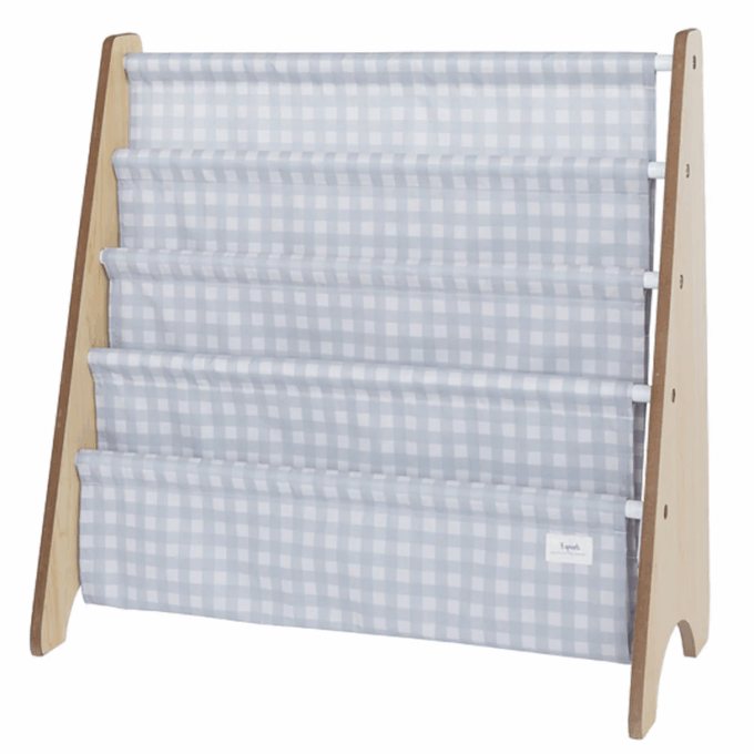Βιβλιοθήκη από ανακυκλωμένο ύφασμα gingham blue