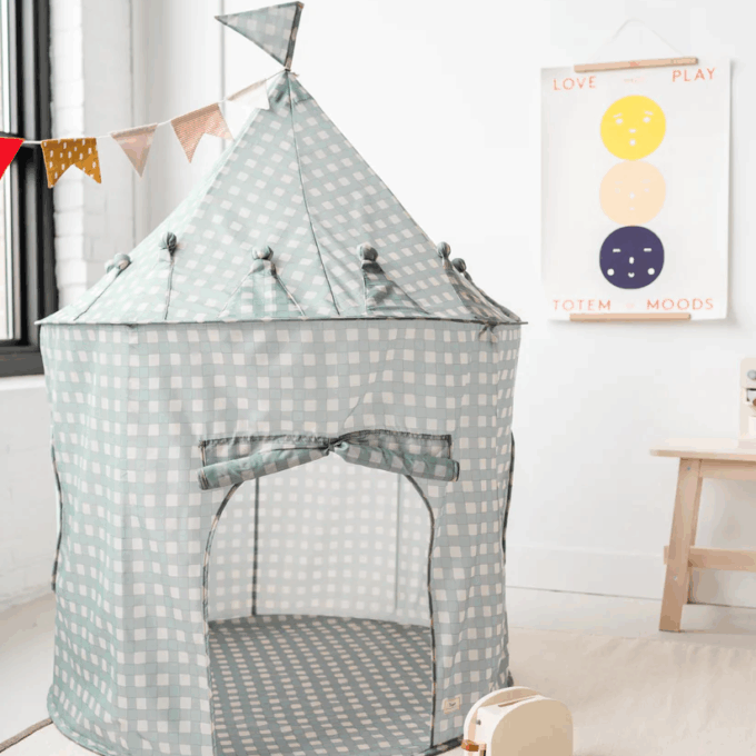 Σκηνή Παιχνιδιού από ανακυκλωμένο ύφασμα gingham blue
